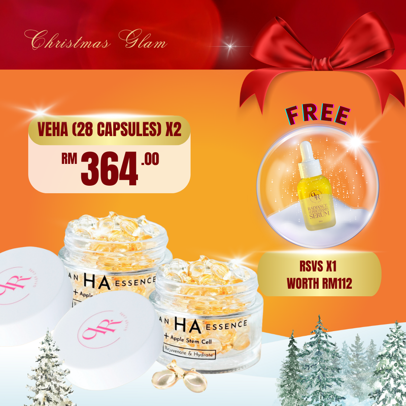 [Christmas Glam] Vegan HA Essence + Apple Stem Cell 28 capsules (2 bottles) + FREE RSVS